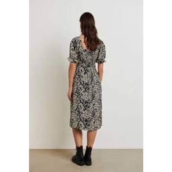 Ba&sh Macha Floral Midi Wrap Dress In Marine - Picture 2 of 13